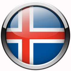 iceland flag gel metal button