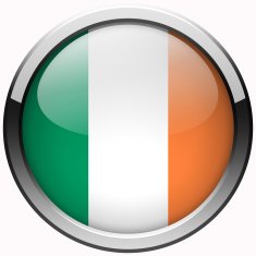 ireland flag gel metal button