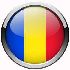 romania flag gel metal button