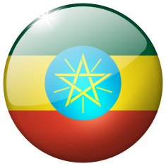 Ethiopia Round Glass Button