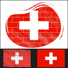 Scratched flag of Switzerland