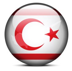 Map on flag button of Turkish Republic North Cyprus
