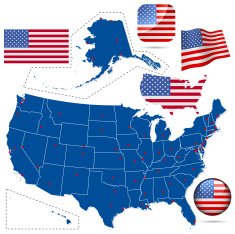USA vector set