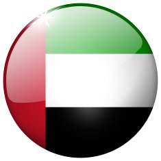United Arab Emirates Round Glass Button