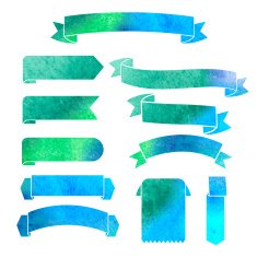vector watercolor colorful ribbons banners N11