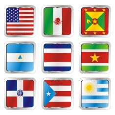 isolated american flags