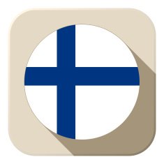 Finland Flag Button Icon Modern N2