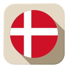 Denmark Flag Button Icon Modern N2