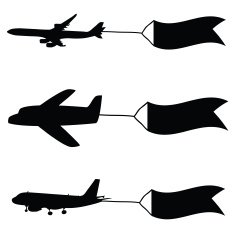 airplane with flags vector illustartion