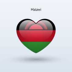 Love Malawi symbol Heart flag icon