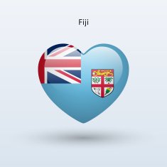Love Fiji symbol Heart flag icon