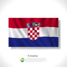 Croatia waving flag isolated against white background vector illustration