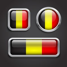 Belgium flag glass buttons