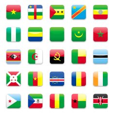 Africa flags icon set