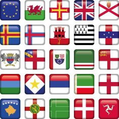 Set of European Square Flag Icons
