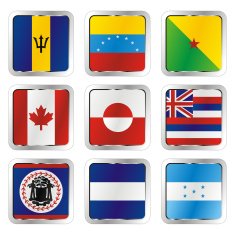isolated american flags N3