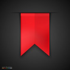 Red bookmarks isolated on dark background