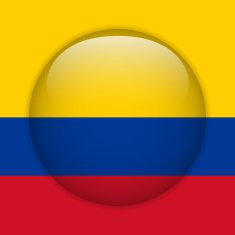 Colombia Flag Glossy Button N2