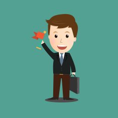 Vector of businessman concept flag success