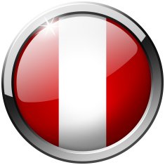 Peru Round Metal Glass Button