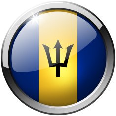 Barbados Round Metal Glass Button