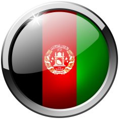 Afghanistan Round Metal Glass Button