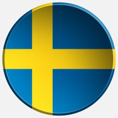 sweden 3d round button
