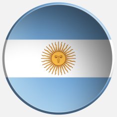 Argentina 3d Round Button N2