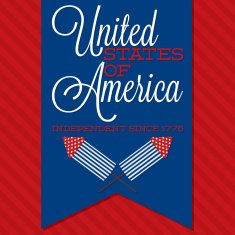 Retro ribbon Independence Day card in vector format N10