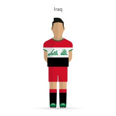 Iraq football player Soccer uniform