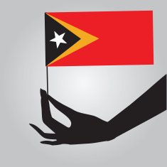Hand flag with East Timor