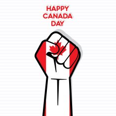 Canada flag isolated on hand design