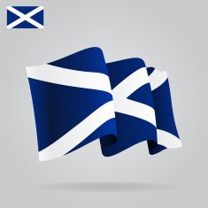 Flat and waving Scottish Flag Vector