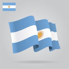 Flat and waving Argentine Flag Vector