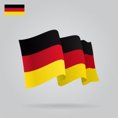 Flat and waving German Flag
