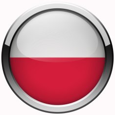 poland flag gel metal button