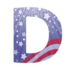 american flag letter D N2