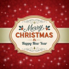 Christmas Retro Frame with snowflakes