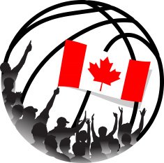 Canadian Basketball Fans Waving national flag