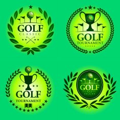 Golf Tournament Emblem Set