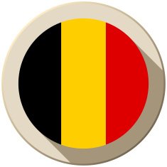 Belgium Flag Button Icon Modern N2