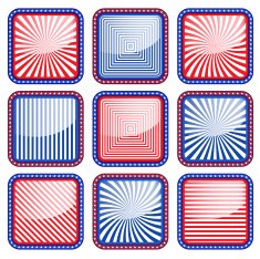 Button stylized colors of the USA flag