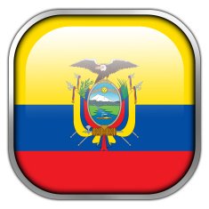Ecuador Flag square glossy button