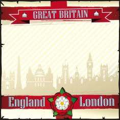 ENGLAND & LONDON cityscape square grunge background N2