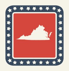 Virginia American state button
