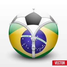 soccer ball inside Brazil symbol