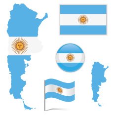 Argentina map & flag