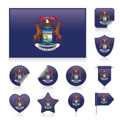 Michigan flag set