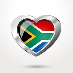 Heart South African flag chrome