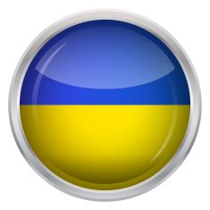 Glossy Button - Flag of Ukraine N4